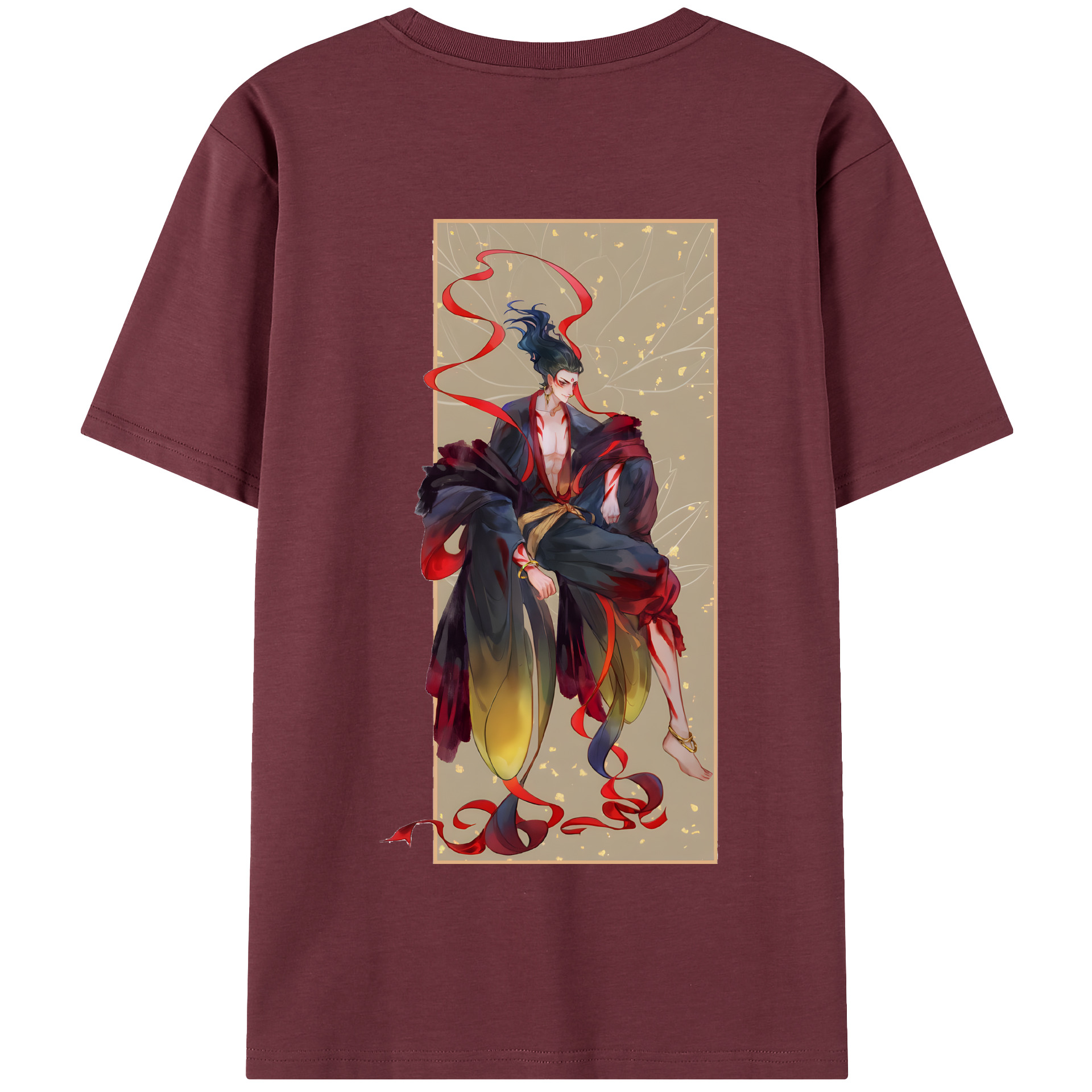 （画像用） Ne Zha 2 ナタ 魔童の大暴れ 綿100％半袖Tシャツ（背面プリント）